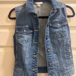 Boston Proper Blue Denim Vest